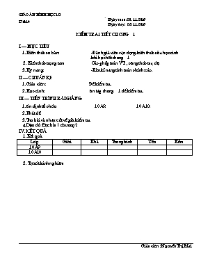 Giáo án môn Hình 10 - Kiểm tra1 tiết chương 1